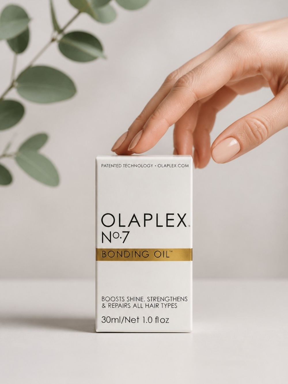 OLAPLEX No.7 Bonding Oil — White & Gold Packaging